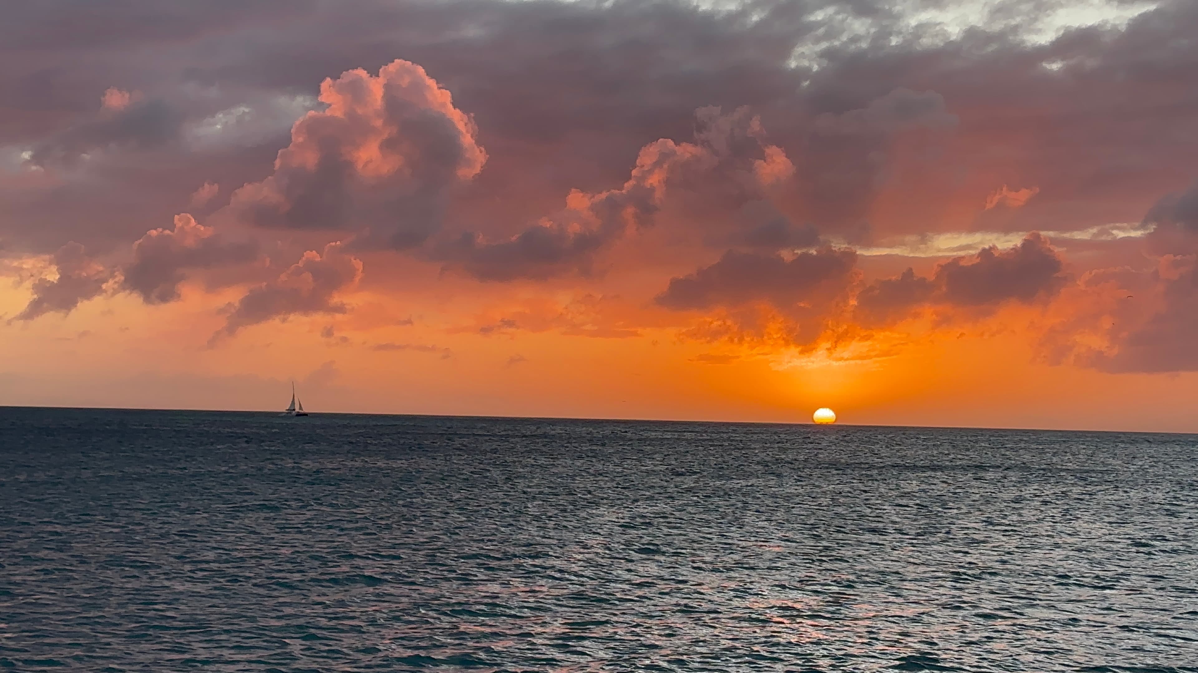 A beautiful view of sunset at sea