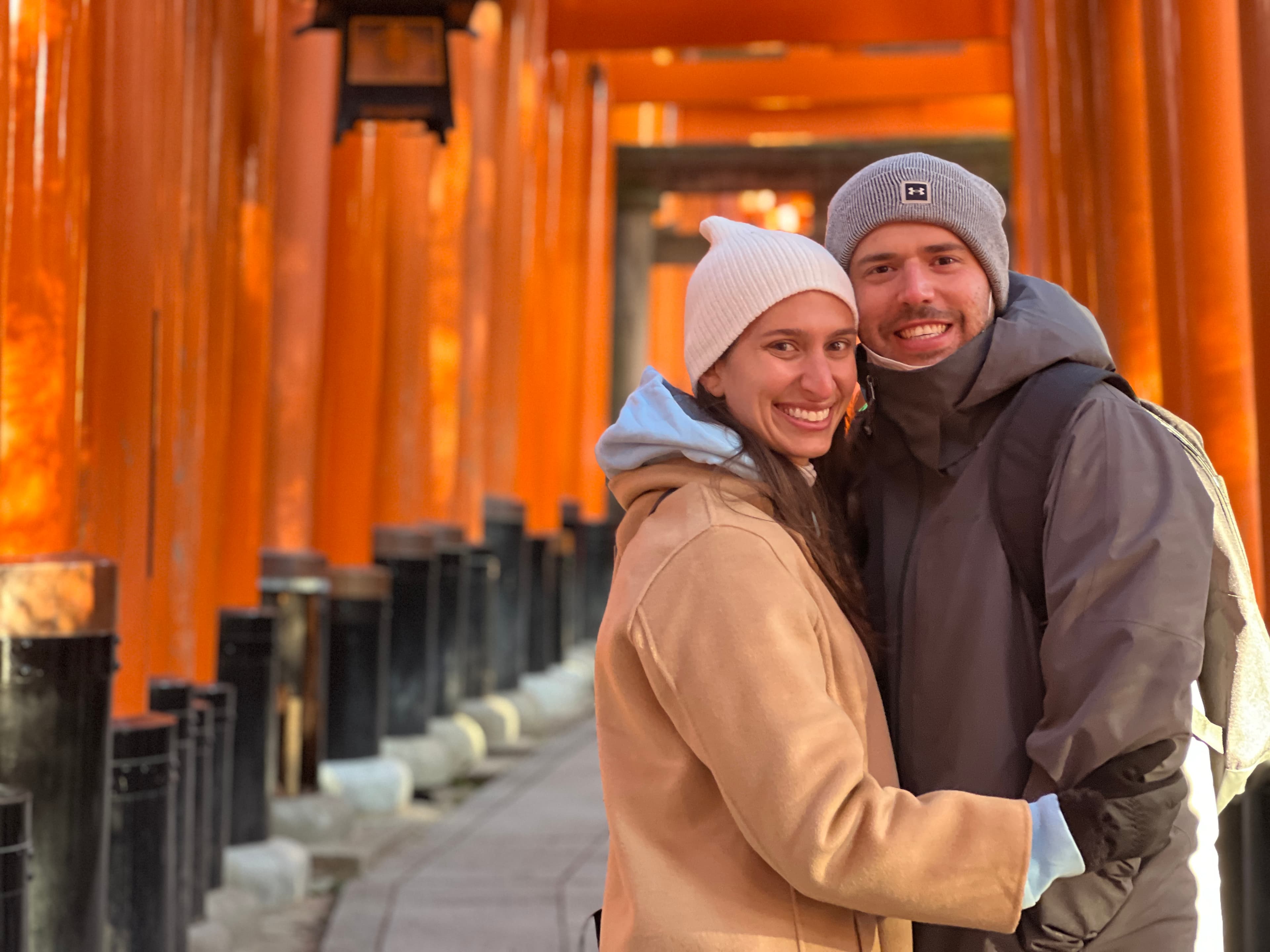 Posing for a picture with partner