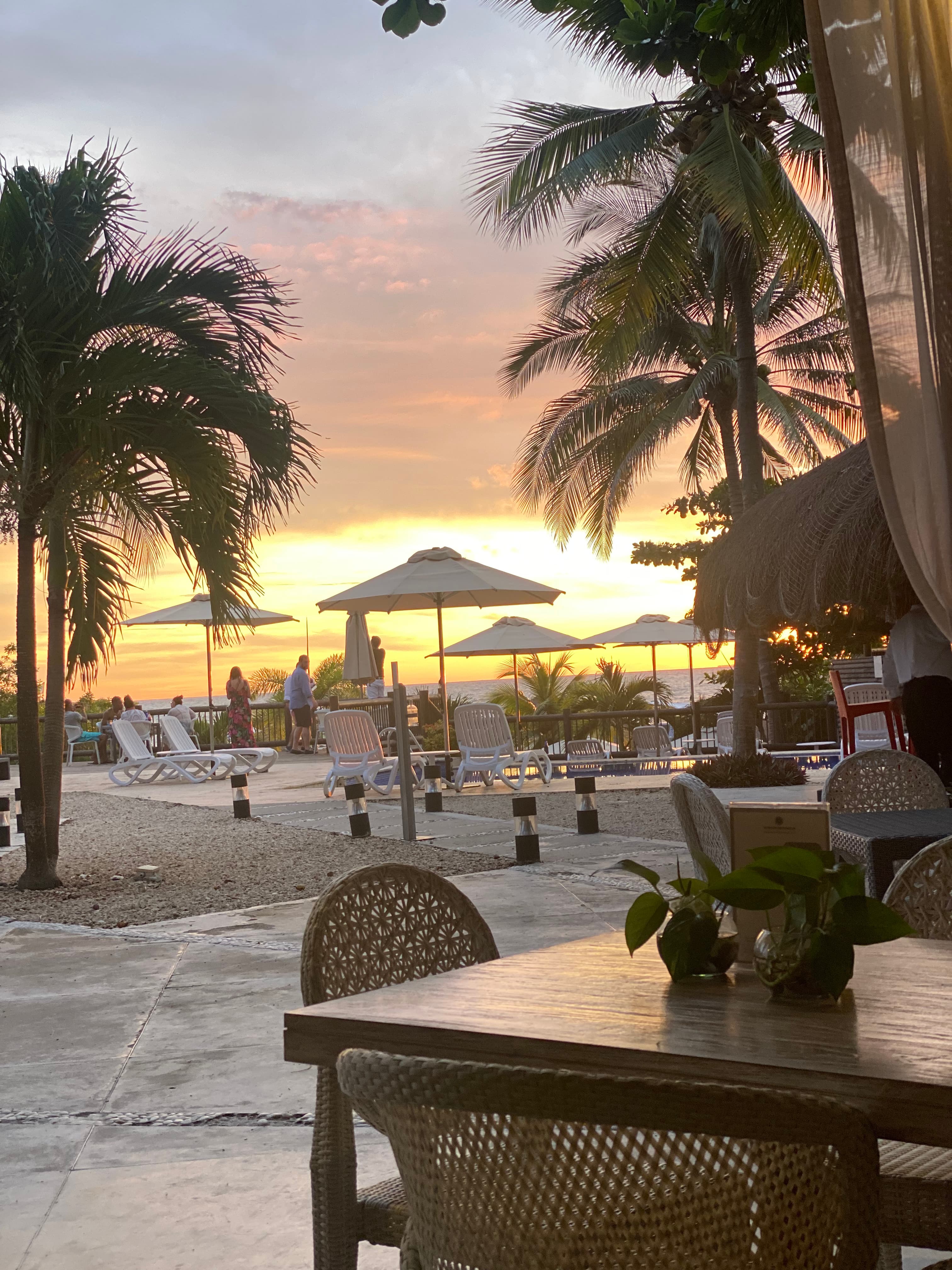 View from the restaurant of a resort