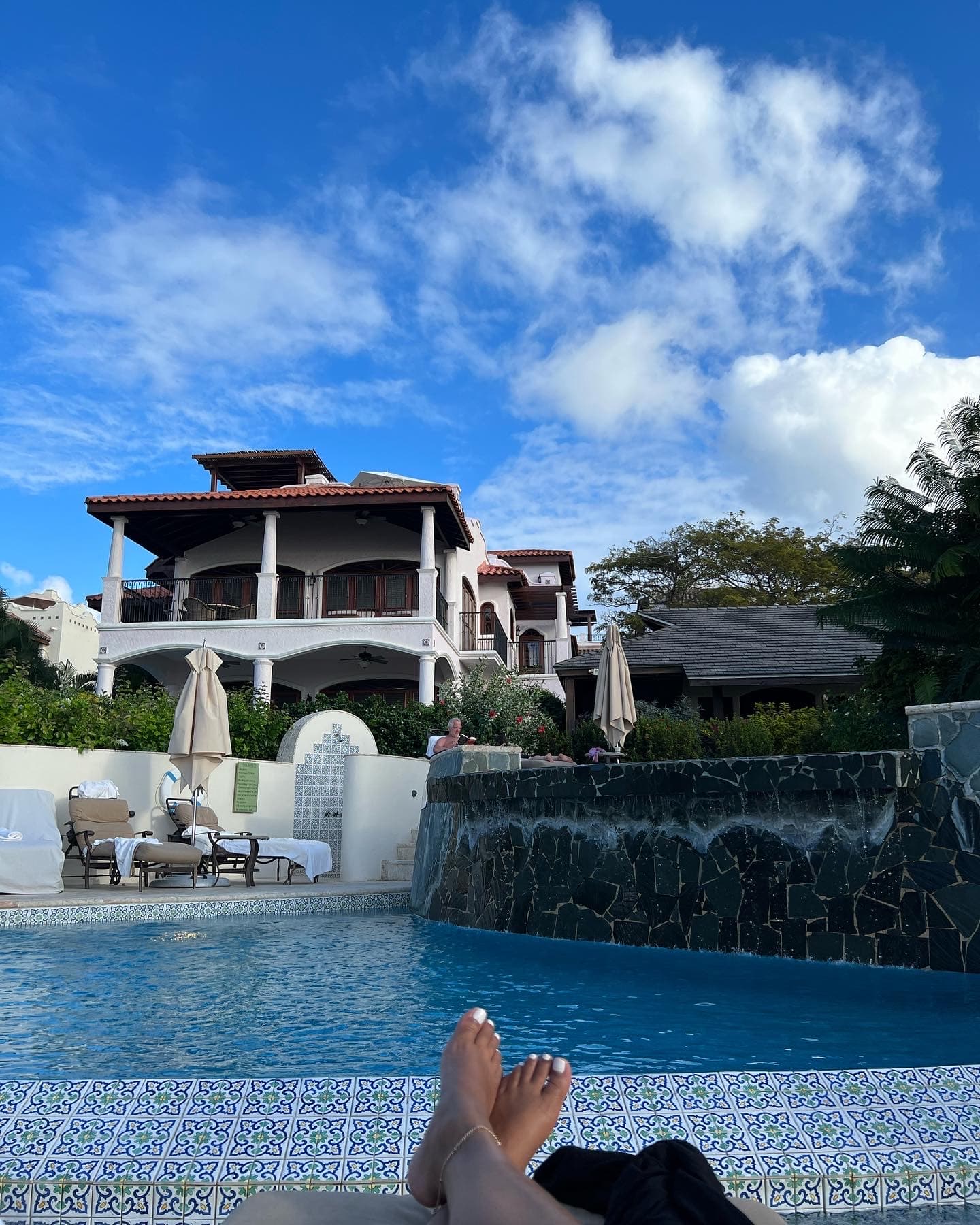 Lounging by the pool