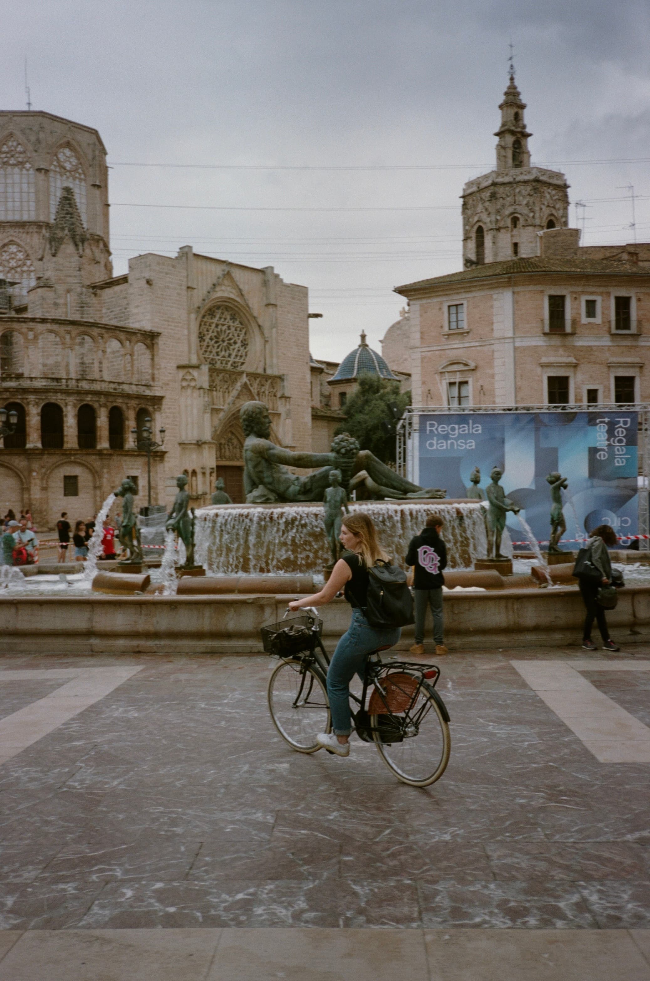 Picture of Hannah cycling