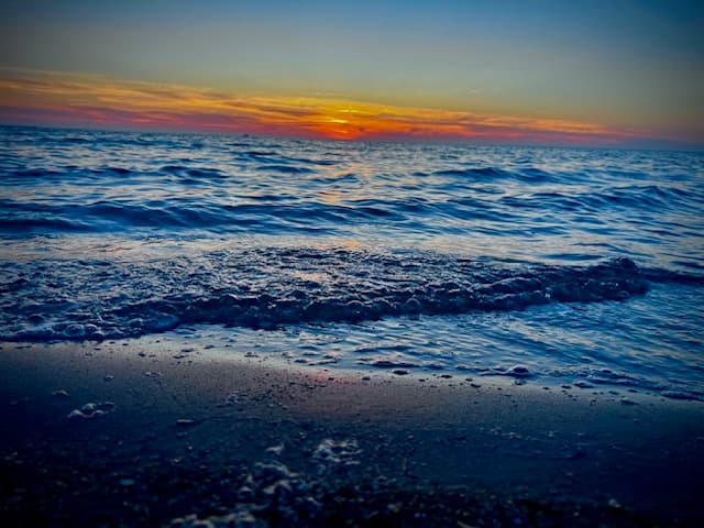 A beautiful view of sunset at sea