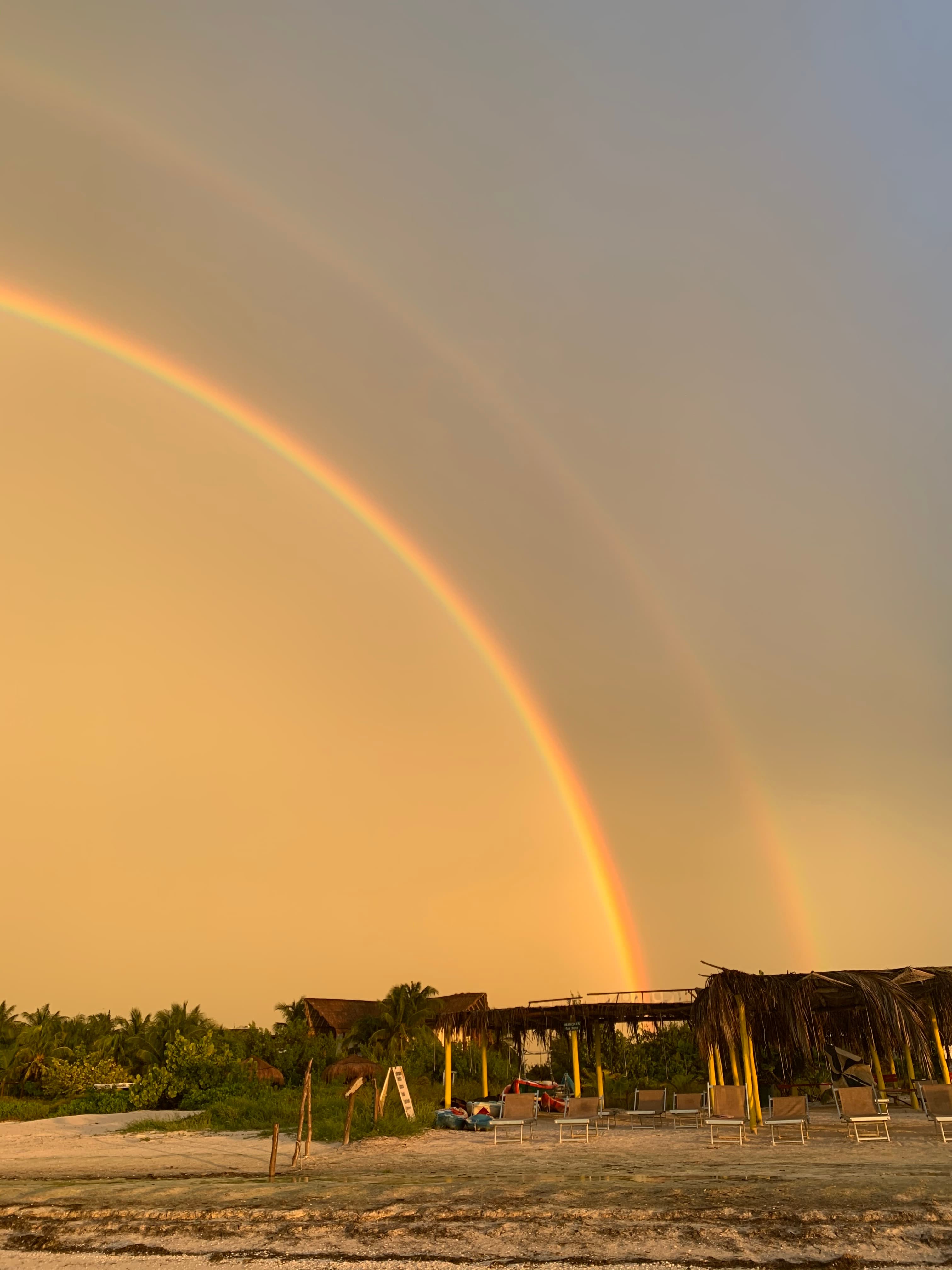 Beautiful view of double rainbow