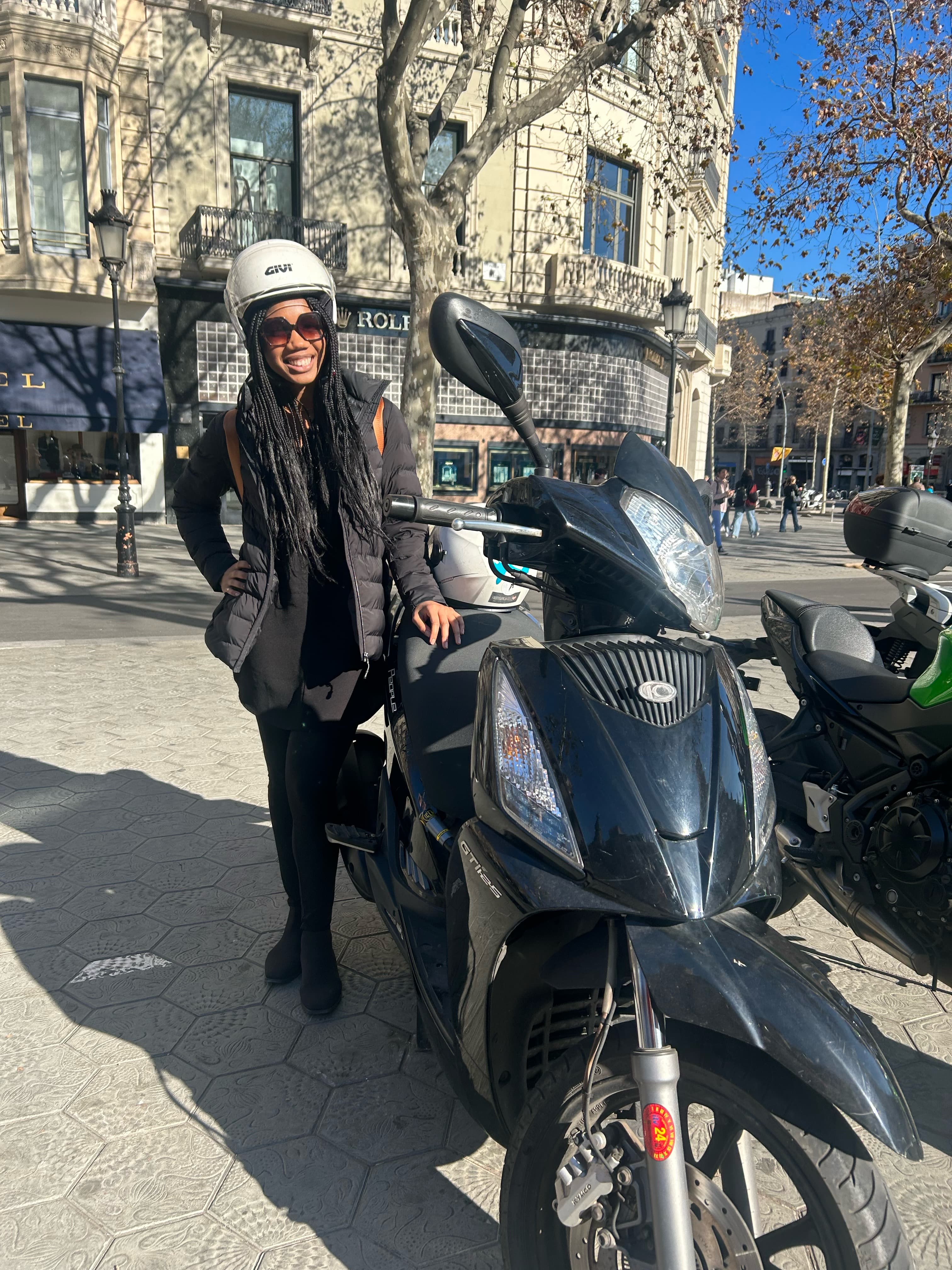 Ready to ride a motorbike