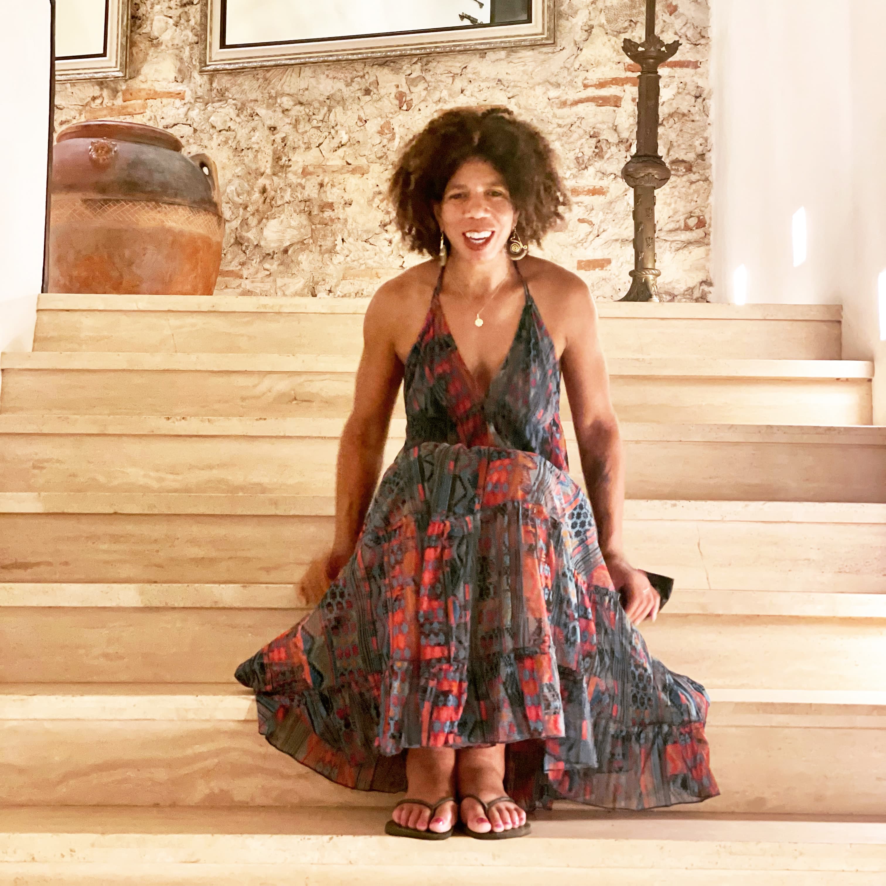 Sitting on the stairs