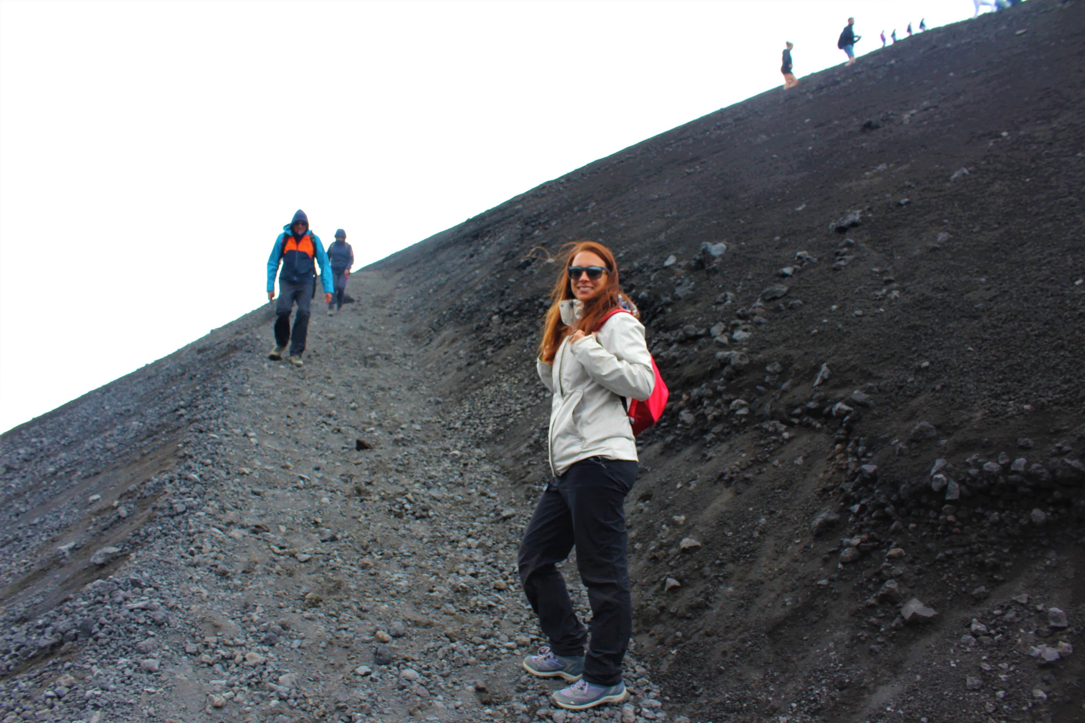 Picture of Antonella climbing Mount Etna