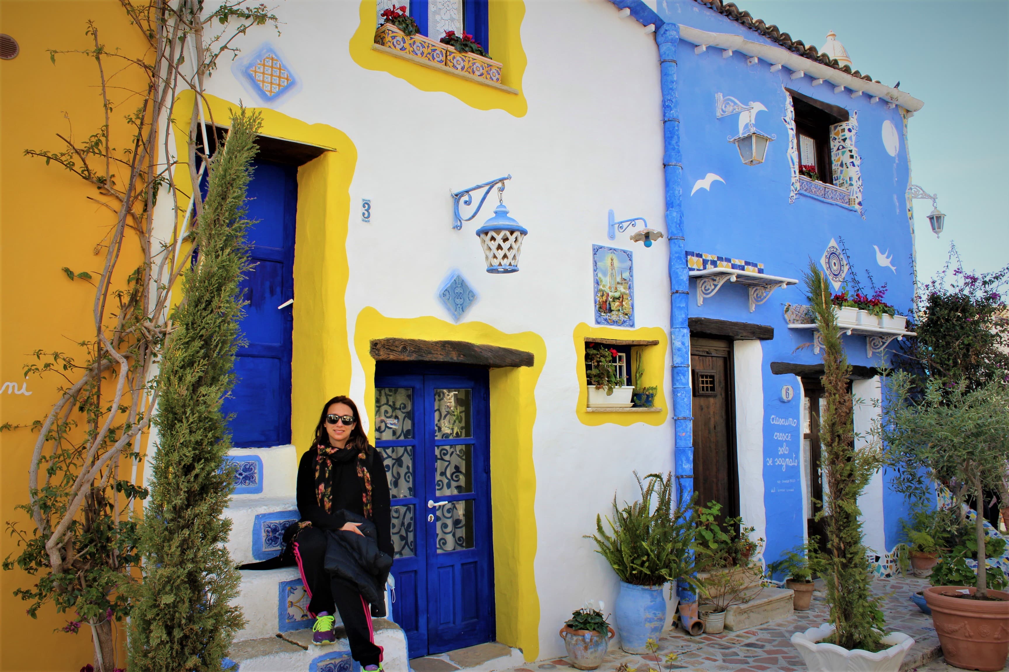 Picture of Antonella sitting on stairs