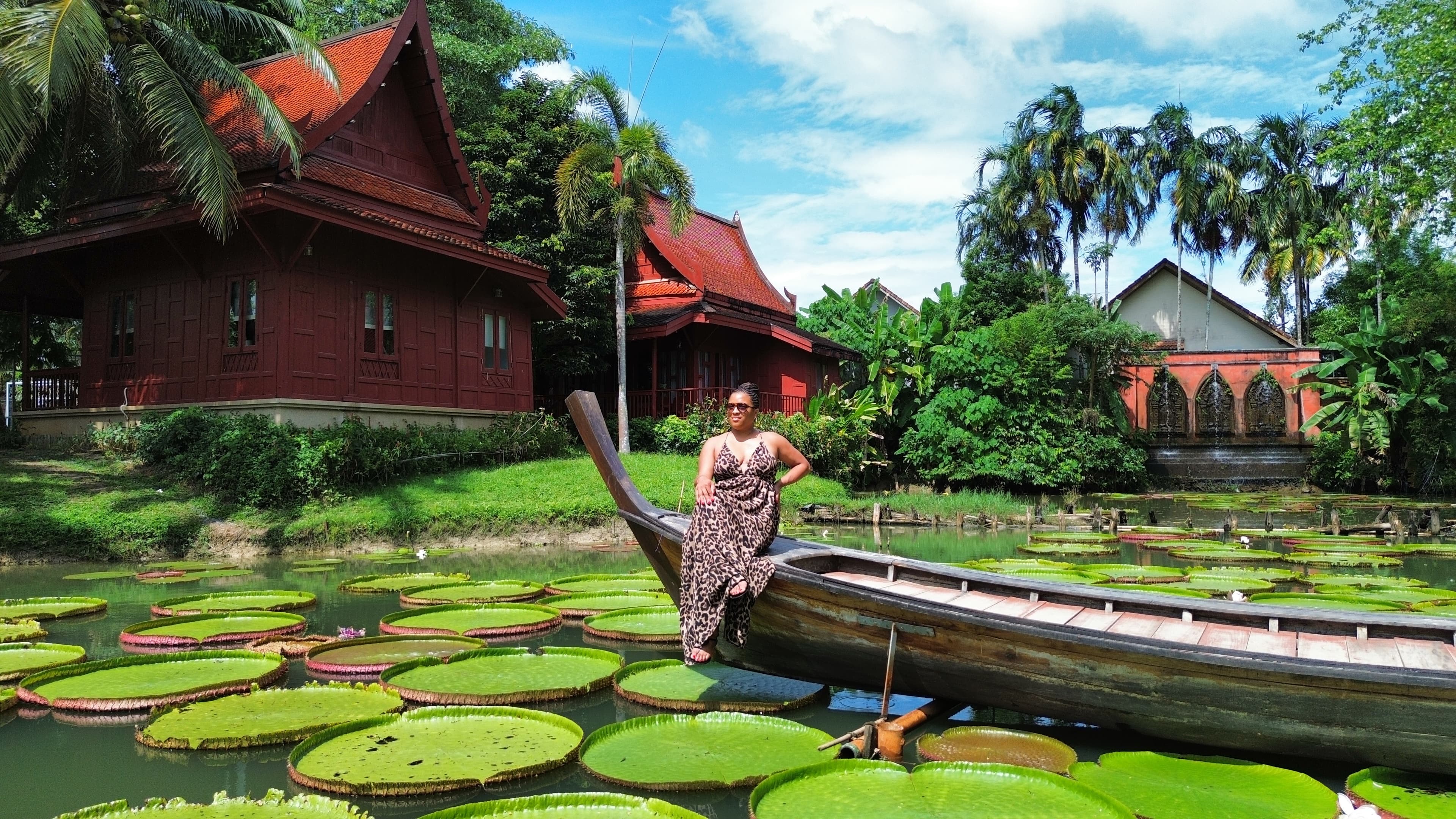 Posing for a picture on a boat