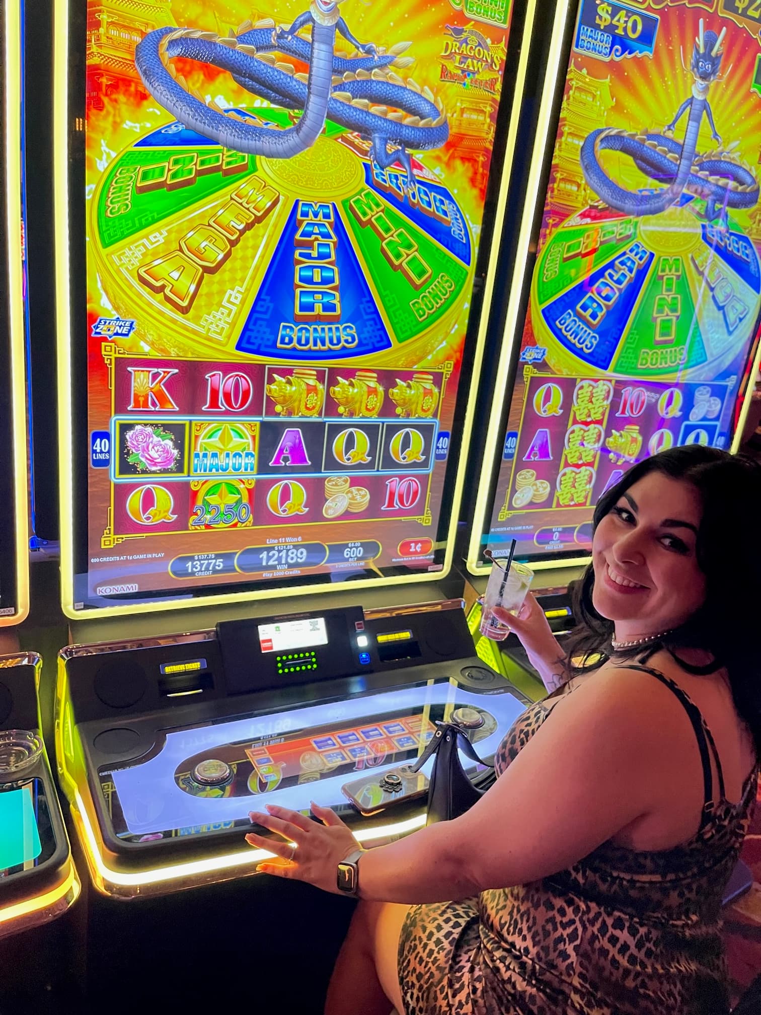 Picture of Rachel playing slot machine game