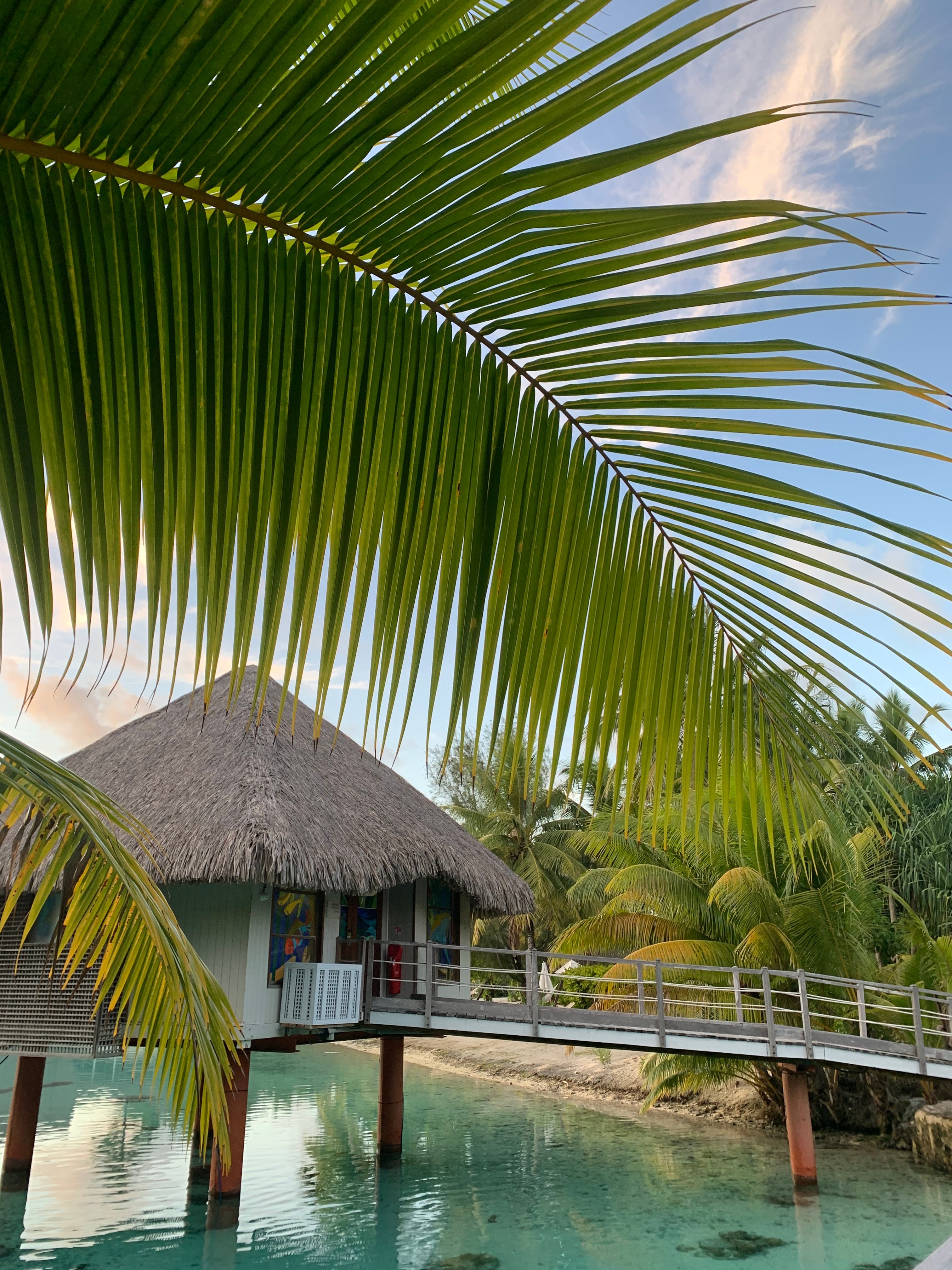 View of a water hut in Bora Bora