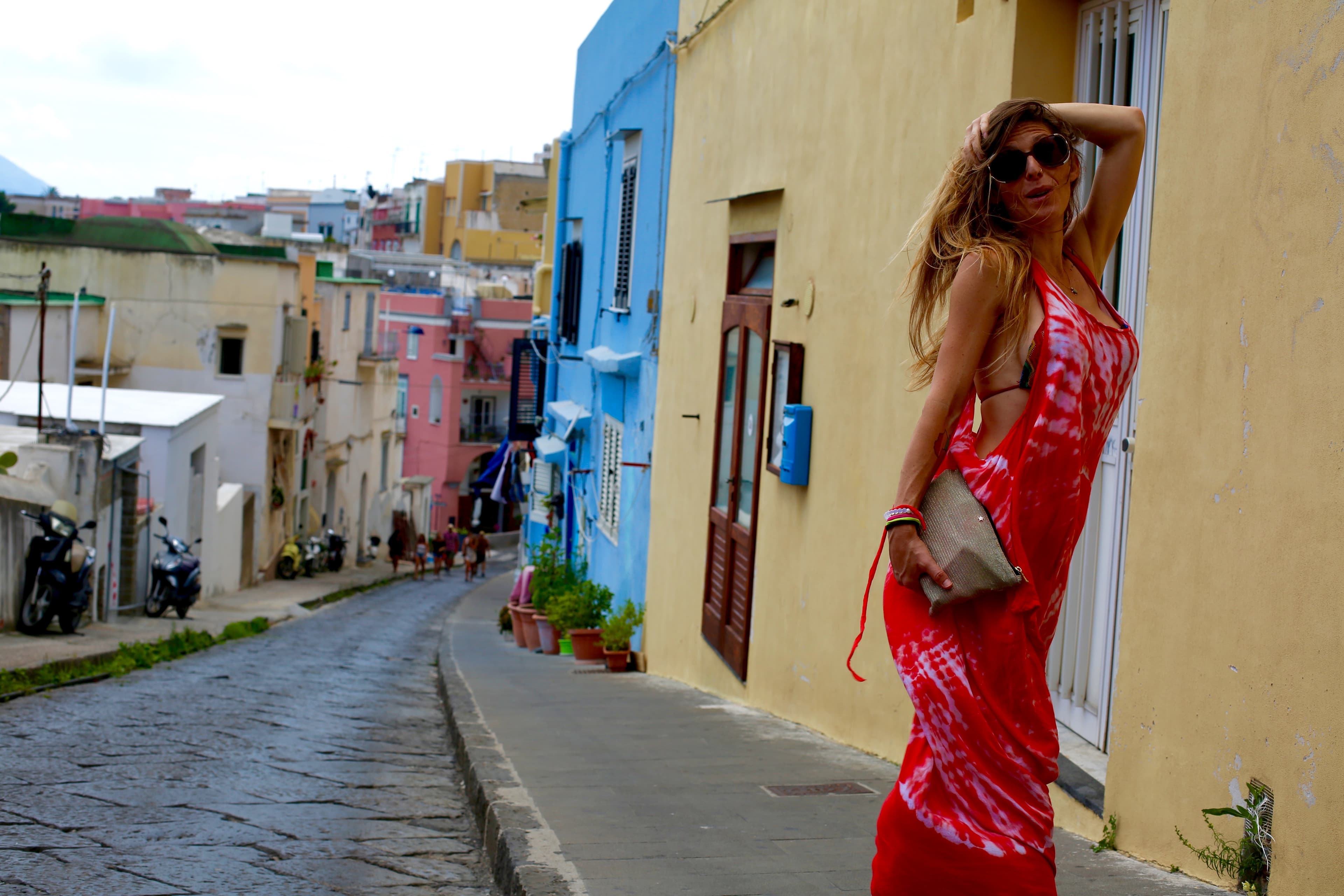 Posing for a picture on the street
