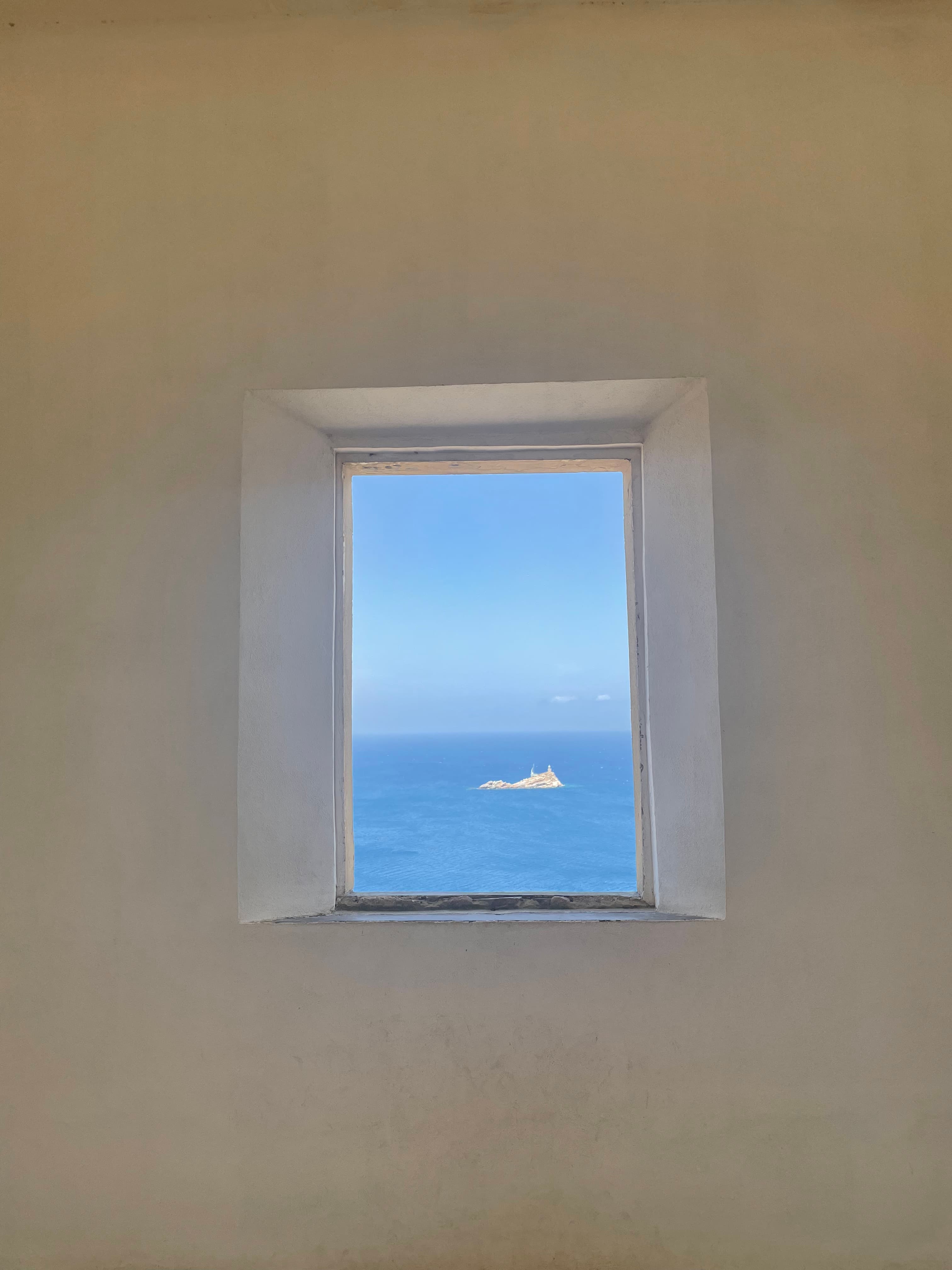 View of sea from window