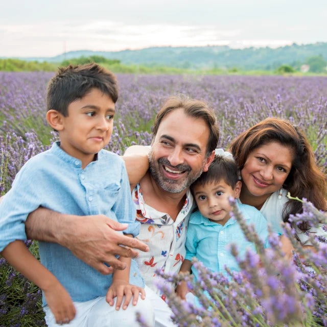 Ashita Shah Travel Agent in lavender field with family