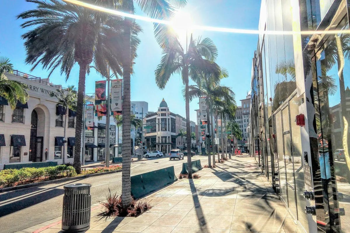 Experience luxury shopping on Rodeo Drive.