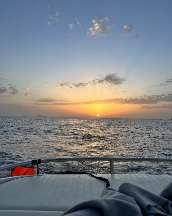 Sunset view from the boat