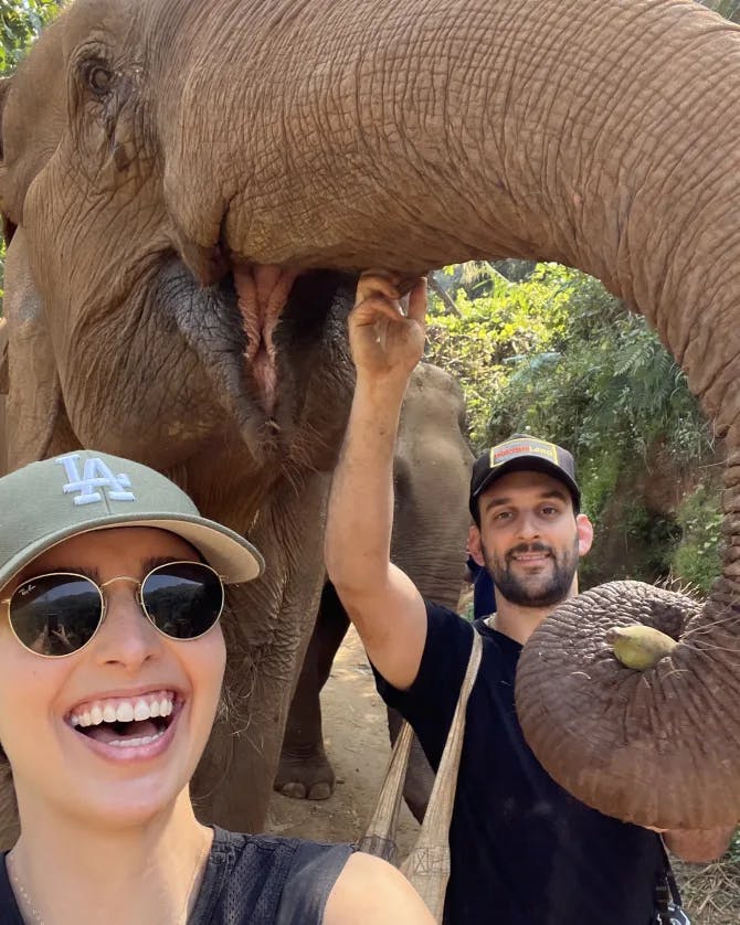 Picture of Emma with elephant