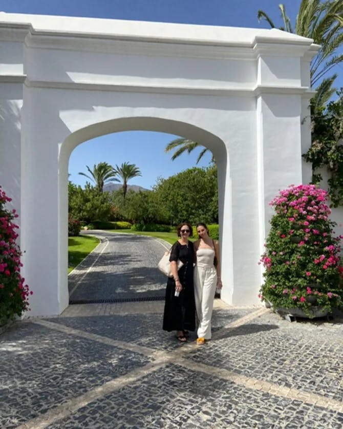Picture of Shirley in black dress at Finca Cortesin hotel