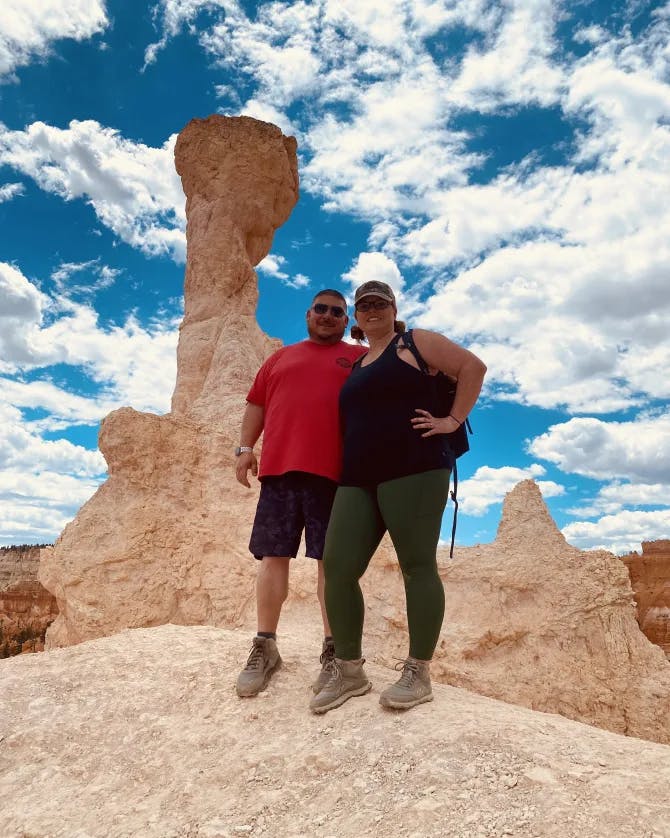 Posing for a photo at Bryce Canyon National Park
