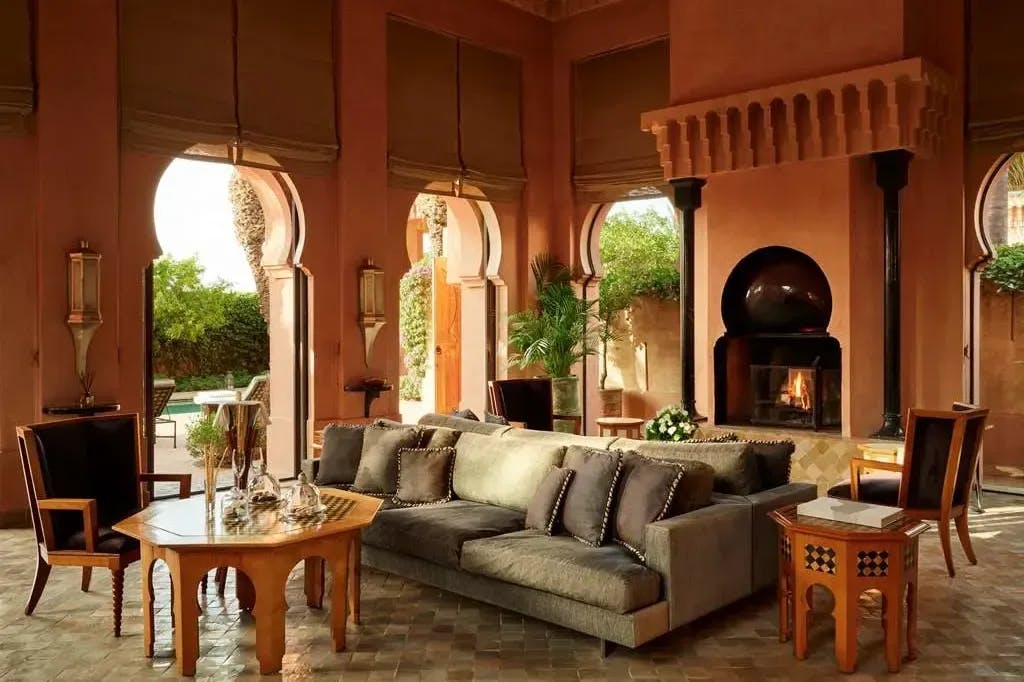 Moroccan touches fill an expansive living space in one of Amanjena Marrakech's larger units