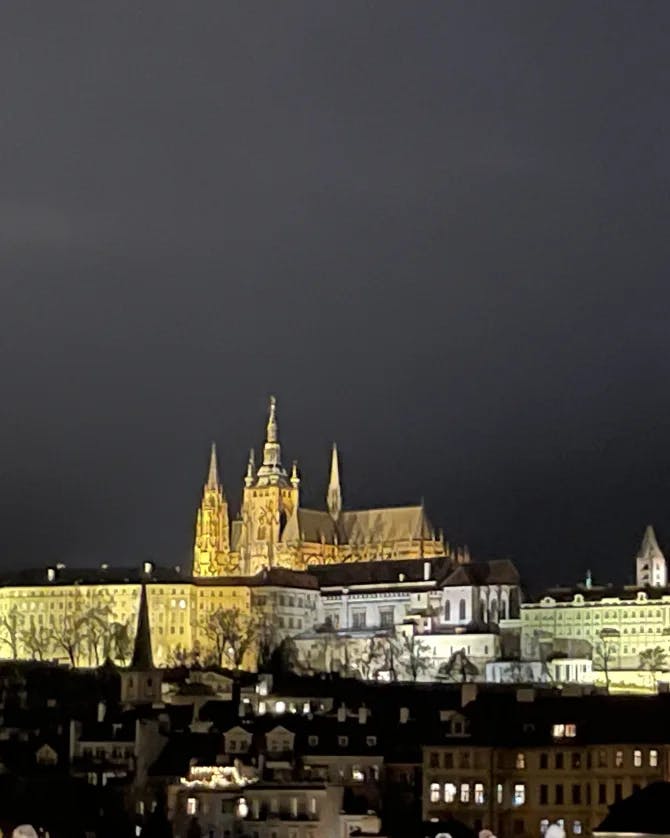 View of the Prague Castle at night