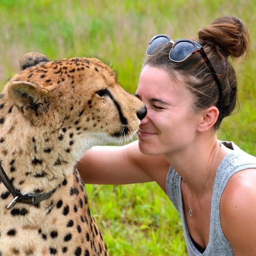 Picture of Meghan with South African cheetah