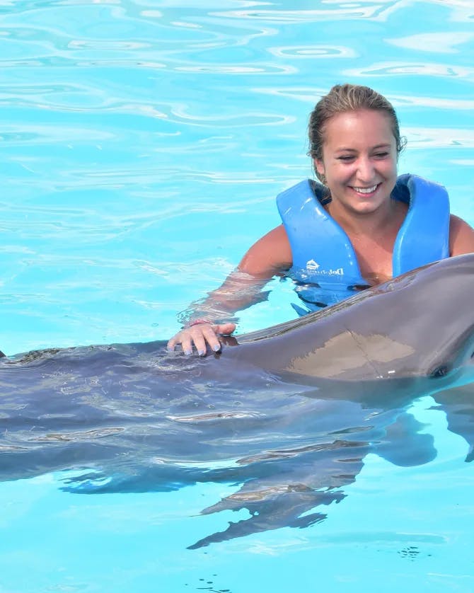 Picture of Brittany with dolphin