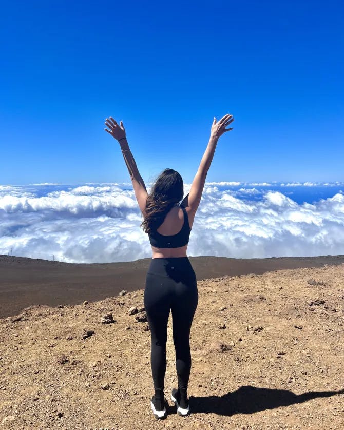Picture of Tahlia on top of mountain