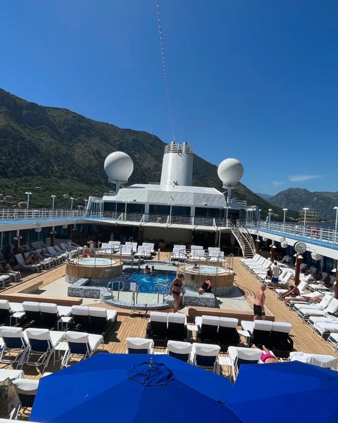 View of the pool area of a cruise