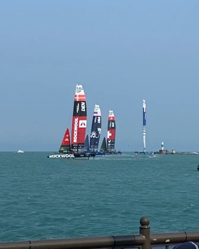 View of sailing race