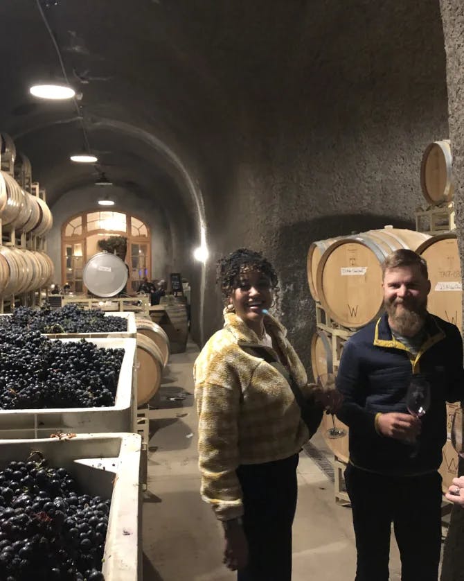 Touring a wine cellar