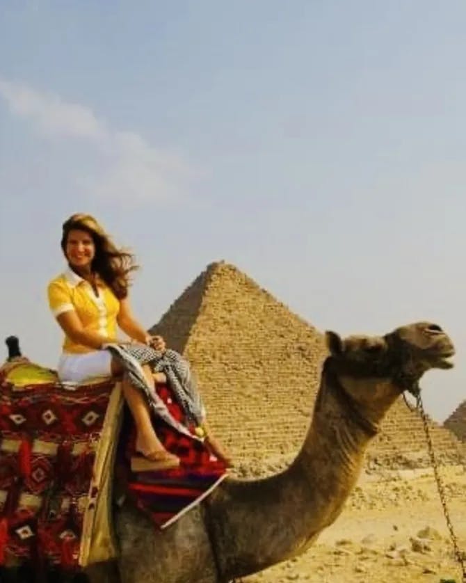 Picture of sandra on camel ride