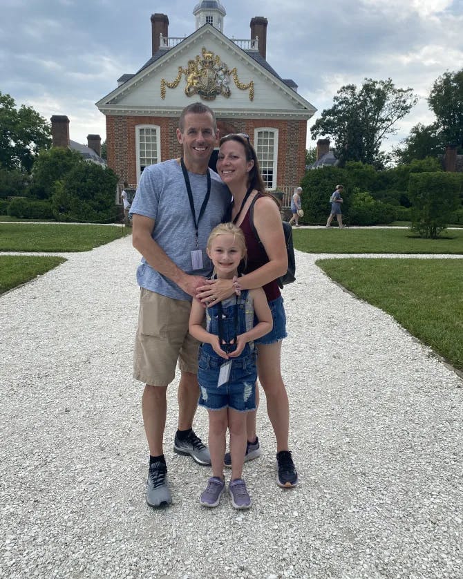 Picture of Kristie with family at Governor's Palace