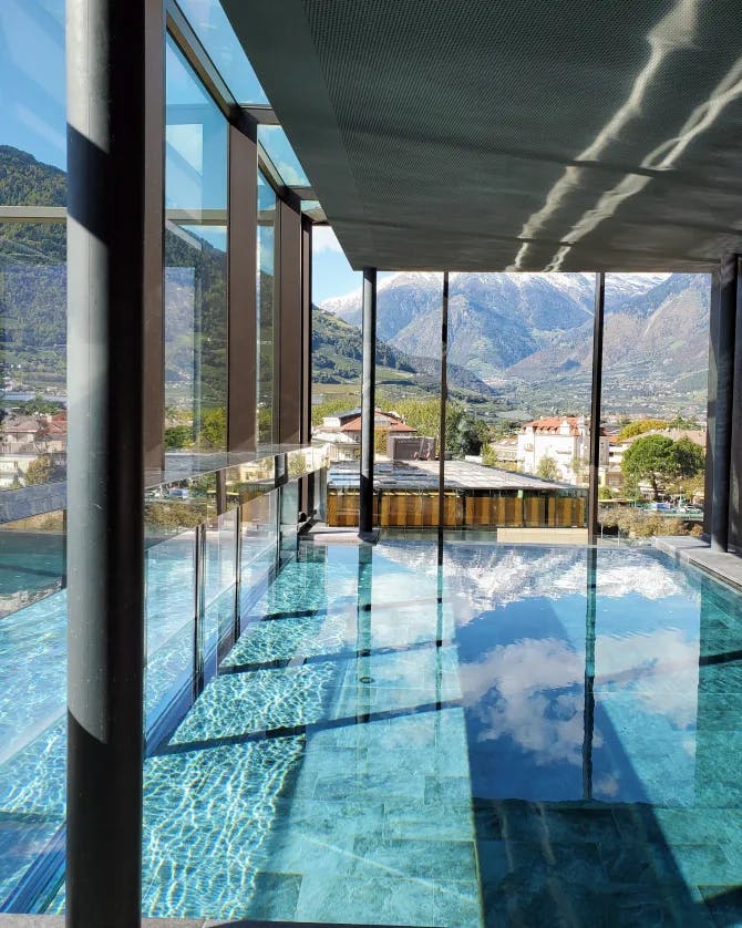 View of pool at Hotel Therme Meran