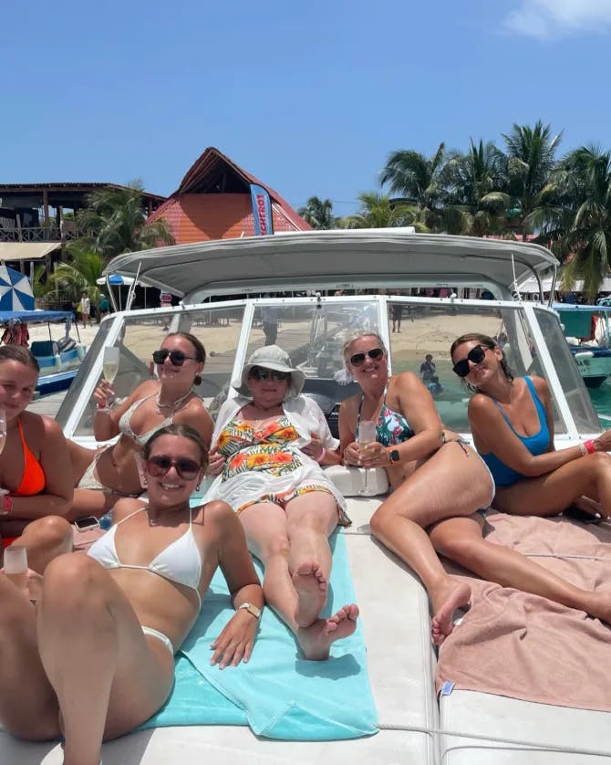 Ladies group photo on the boat