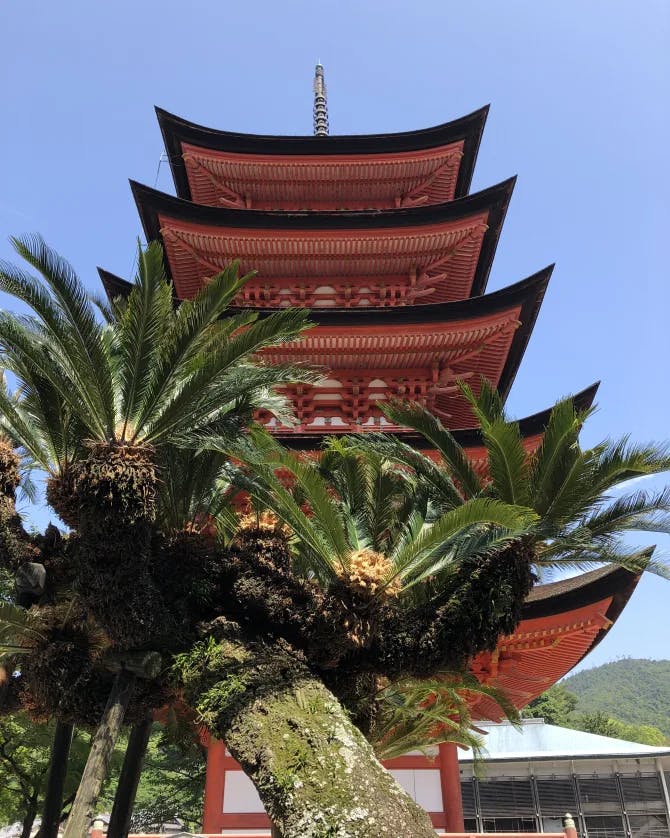 Beautiful view of Hokokujinja Senjokaku Pavilion
