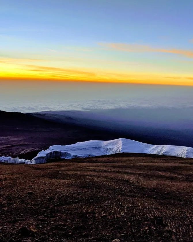 Beautiful view of Mount Kilimanjaro at sunrise
