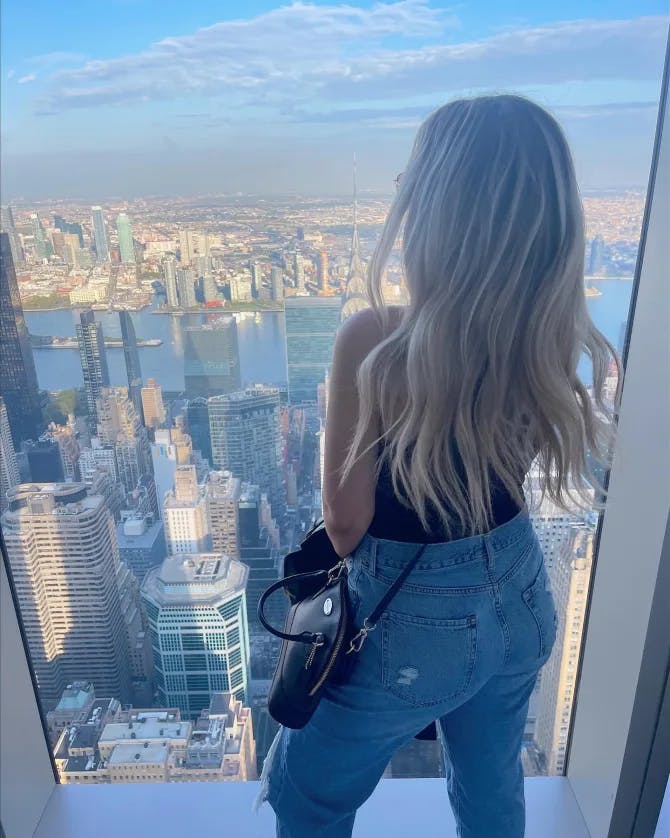 Looking at the beautiful view of the city