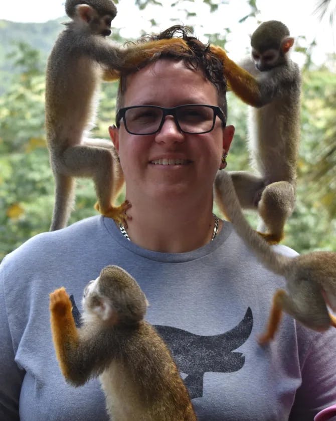 Picture of Veronica with monkies