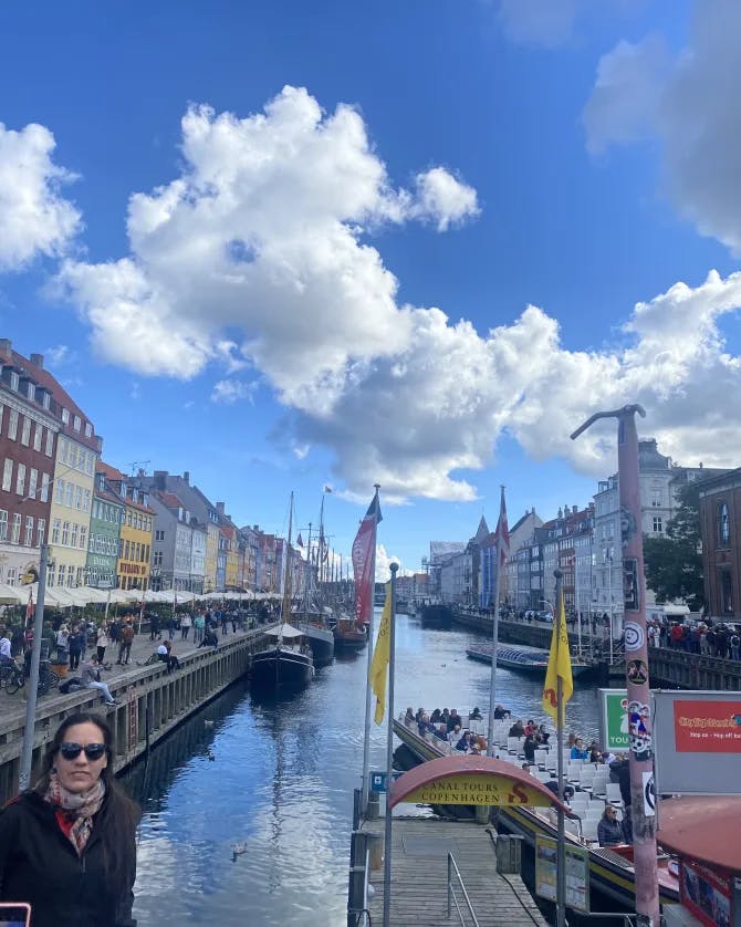 View of Nyhavn, Copenhagen crowded waterfront