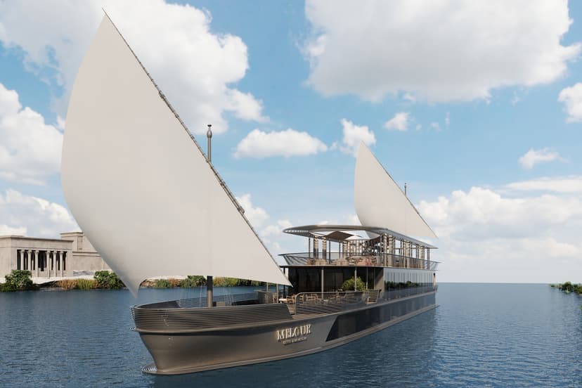 a luxury sailboat on the Nile River