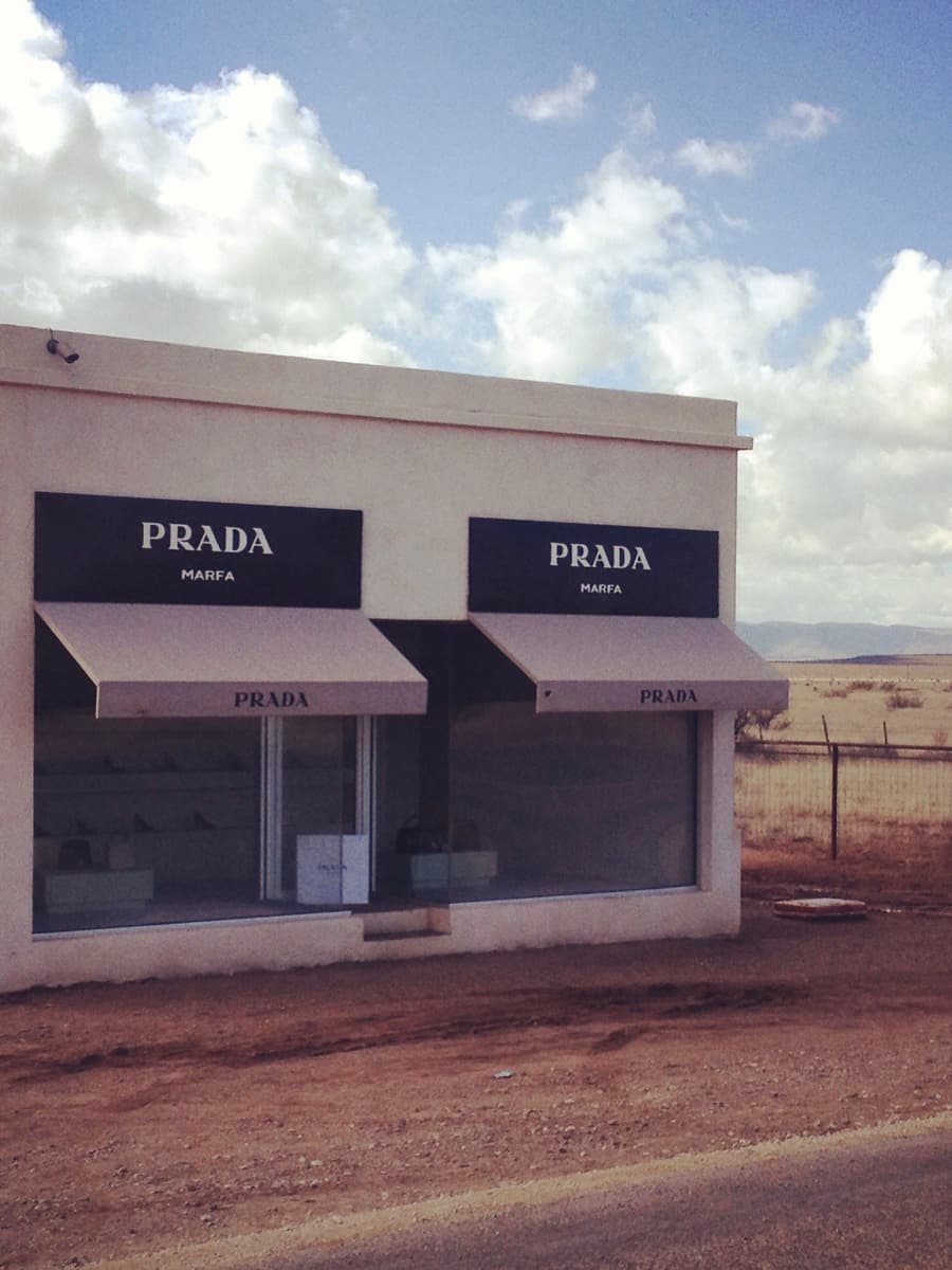 The Prada Marfa installation in the Texas desert