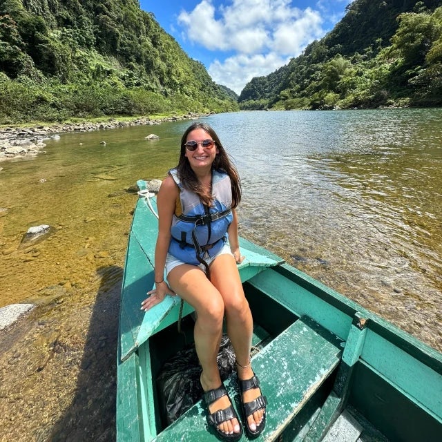 Picture of Courtney in boat